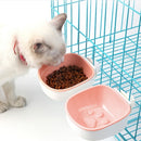 Dog and Cat Anti-choke Feeding Water Hanging Bowl Creative Plastic Pet Bowl, Style:Footprint(Pink)