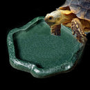 Lizard Resin Food Bowl Rock Reptile Drinking Tray, SIZE:18x14x2cm, Color:Green