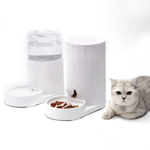 Cat Automatic Water Dispenser Drinking Water Bowl Dog Feeder, Style:Drinking Fountain + Feeder