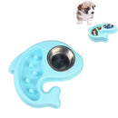 Fish-shaped Stainless Steel Drinking Water Anti-choke Nursing Stomach Bowl Anti-skid Slow Food Dog Bowl Pet Supplies(Blue)