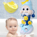 Children Ocean Water Spray Whale Fun Baby Shower Bath Toy Set(As Show)