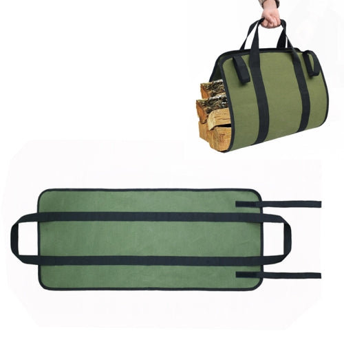 Outdoor Large Capacity Waterproof Army Green Canvas Logging Bag(Army Green)
