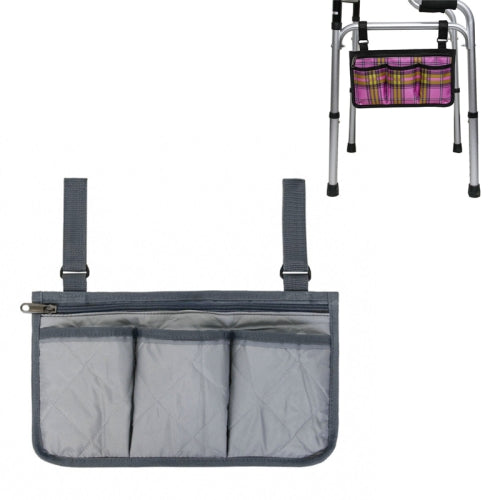 Walking Aid Wheelchair Armrest Side Storage Bag Car Storage Hanging Bag(Gray)