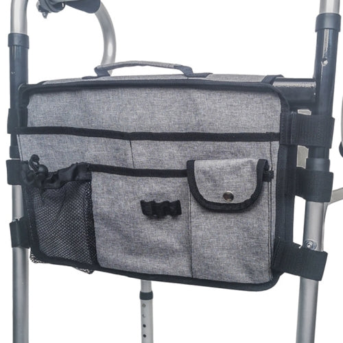 Wheelchair Walking Aid Adjustable Multifunctional Storage Bag(Gray)