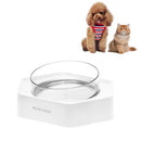 Pet Inclined Mouth Anti-tipping Dog and Cat Plastic Bowl Water Dispenser, Style:Single Bowl(White)