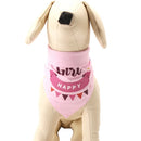 2 PCS Pet Birthday Saliva Towel Double Cotton Triangle Scarf(Pink)