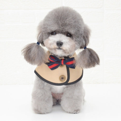 Dog Shawl Saliva Towel Scarf Pet Bow Tie Jewelry Accessories, Size:S(Khaki)