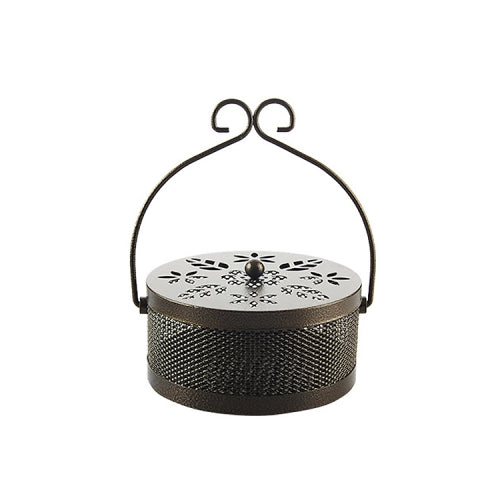 Outdoor Portable Multifunctional Hollow Fireproof Mosquito Coil Box with Lid(Bronze)