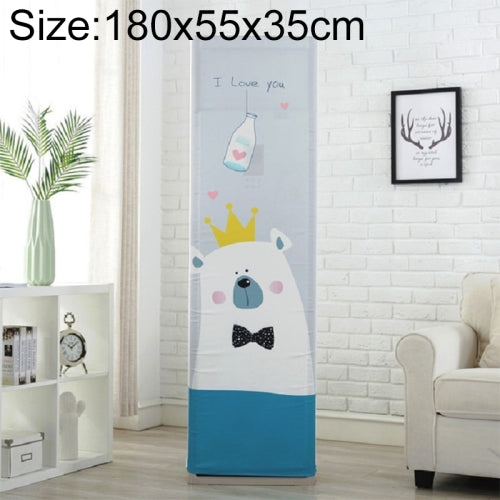 Simple Vertical Cabinet Type All Inclusive Air Conditioning Fabric Dust Cover, Size:180x55x35cm, Style:Love Bear