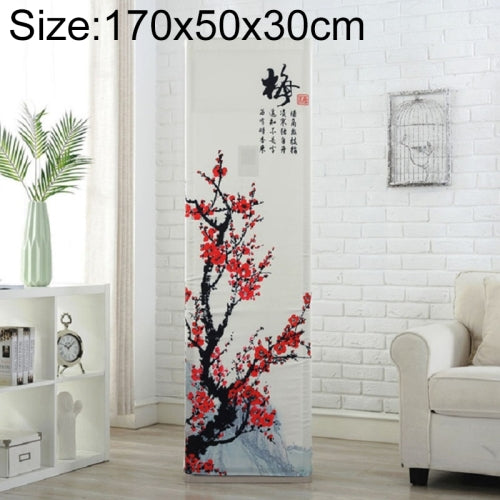 Simple Vertical Cabinet Type All Inclusive Air Conditioning Fabric Dust Cover, Size:170x50x30cm, Style:Red Plum