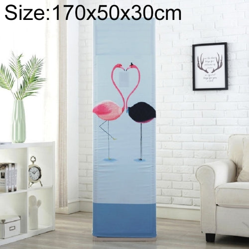 Simple Vertical Cabinet Type All Inclusive Air Conditioning Fabric Dust Cover, Size:170x50x30cm, Style:Flamingo