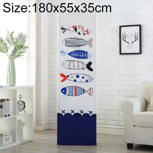 Simple Vertical Cabinet Type All Inclusive Air Conditioning Fabric Dust Cover, Size:180x55x35cm, Style:Fish Bone