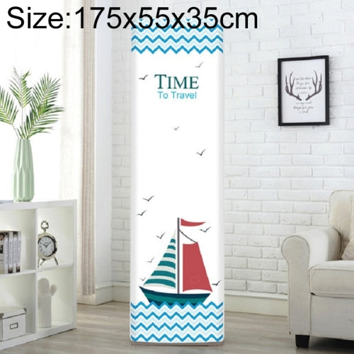 Simple Vertical Cabinet Type All Inclusive Air Conditioning Fabric Dust Cover, Size:175x55x35cm, Style:Sailboat