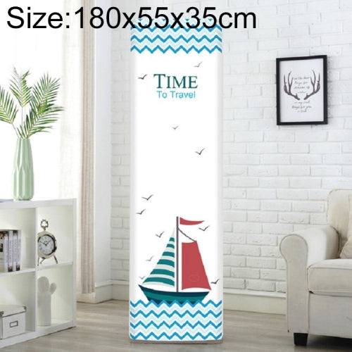 Simple Vertical Cabinet Type All Inclusive Air Conditioning Fabric Dust Cover, Size:180x55x35cm, Style:Sailboat