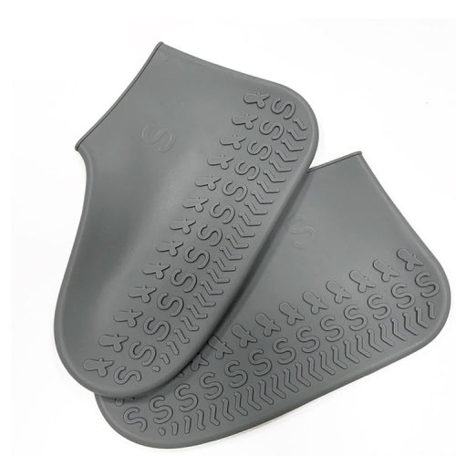 Thicken Portable Creative Outdoor Adult Non-slip Waterproof Silicone Shoe Cover, Size:S(Gray)