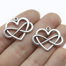 50PCS 27x22mm Heart Infinity Charm Infinity Knot Charm Infinity Heart Charm For Jewelry Making