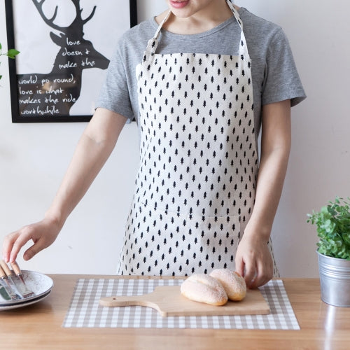 Nordic Style Cotton Linen Printing Apron(Trees)