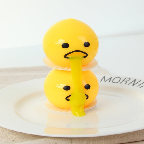 3 PCS Squishy Vomitive Egg Yolk Hand Anti Stress Reliever Fun Gift Yellow Lazy Egg Joke Toy Ball Egg Squeeze Novelty Gag Toys(yellow)