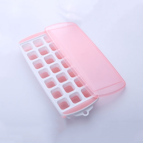 Summer 21 Grid Cool Home-made Ice Cube Ice Box Mould with Lid(Pink)