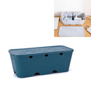 2 PCS Desktop Socket Power Data Cable Finishing Set Storage Box(Blue)