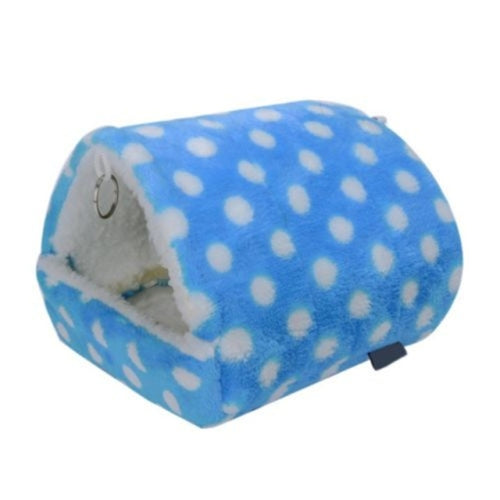 Warm Thickened Triangle Bird Nest Parrot Hamster Hammock Nest, Size:L-13x14cm(Blue)