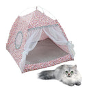 Four Seasons Universal Cat Small Dog Tent Removable and Washable Cat Litter Pet Nest, Size:XL(Leopard Grain Pink)