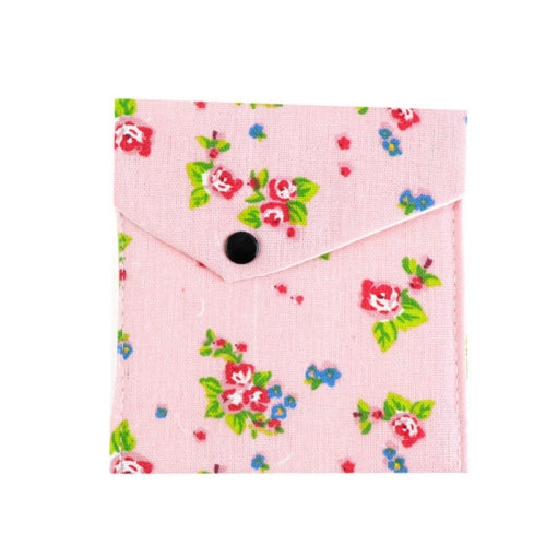 Large Capacity Towel Sanitary Napkins Month Bag Fabric Storage Bag(Pink Floral)
