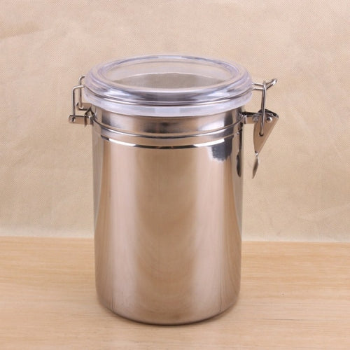 Stainless Steel Sealed Can Coffee Pot Storage Tank with Lid Cover, Size:Extra Large 1750ml