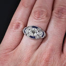 Vintage Geometric Ring Luxury Cubic Zirconia Wedding Rings Size:7