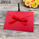 20 PCS Vintage Blank Kraft Paper DIY Multifunction Envelope Ribbon Postcard Box Small(Dark Red)
