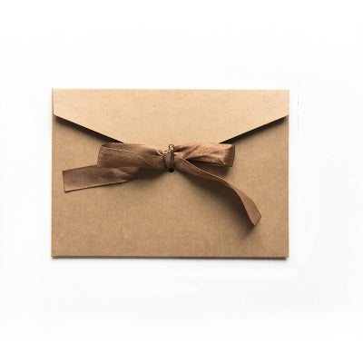 20 PCS Vintage Blank Kraft Paper DIY Multifunction Envelope Ribbon Postcard Box Large(Craft)