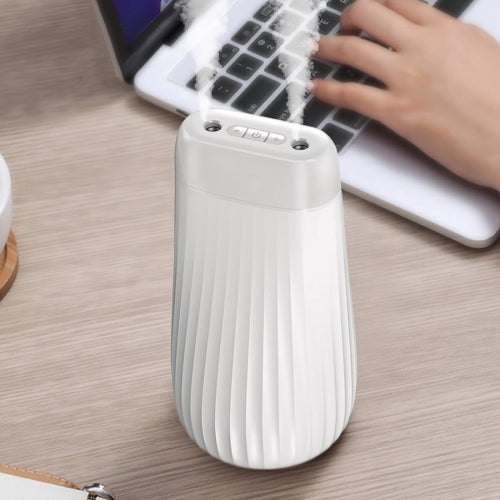 Dual-Nozzle Sprayer Air Humidifier 1L Large Capacity Ultrasonic Cool Mist Water Diffuser Aroma Humidifier, Style:USB Charging(White)
