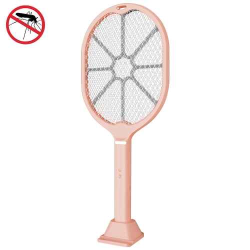 Household Indoor Multi-function Dual-purpose LED Mosquito Killer Charging Handle Electric Mosquito Swatter(Pink)