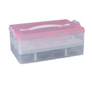 24 Grid Bilayer Organizer Refrigerator Egg Storing Portable Storage Box Container(Pink)