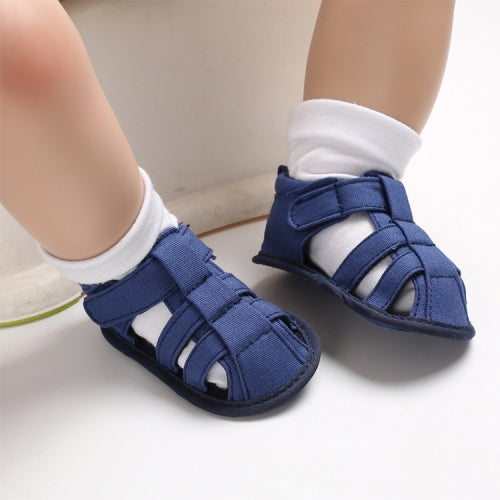 Kids Baby Boys Canvas Soft Sole Crib Newborn Sandals Shoes(Blue)