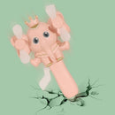 Creative Children Holding Cartoon Pressing Double-headed Leaf Small Fan Random Color Delivery