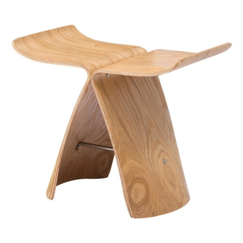 Creative Footrest Simple Modern Solid Wood Butterfly Chair(Wood Color)