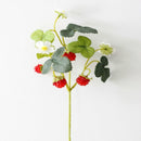 3 Branches Simulation Strawberry Branch Home Decoration DIY Flower Arrangement Material(4 Head Small Strawberries)