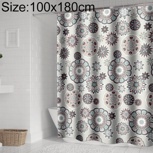 Bohemian Mandala Shower Curtains Bathroom Geometric Waterproof Bath Curtain, Size:100x180cm
