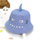 Spring And Autumn Visor Shark-shaped Child Basin Hat Baby Fisherman Hat, Size:54cm(Light Blue)