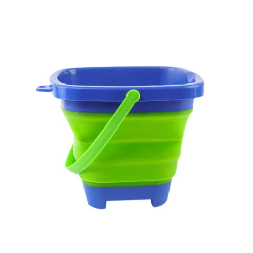 3 PCS Outdoor Beach Play Water Toy Multi-function Telescopic Folding Bucket, Capacity: 2.5L(Green)