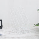 Desktop Books Newspapers Magazines Wrought Iron Storage Rack Office Racks Storage Racks, Colour: Double Layer White