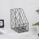 Desktop Books Newspapers Magazines Wrought Iron Storage Rack Office Racks Storage Racks, Colour: Double Layer Black