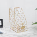 Desktop Books Newspapers Magazines Wrought Iron Storage Rack Office Racks Storage Racks, Colour: Double Layer Gold