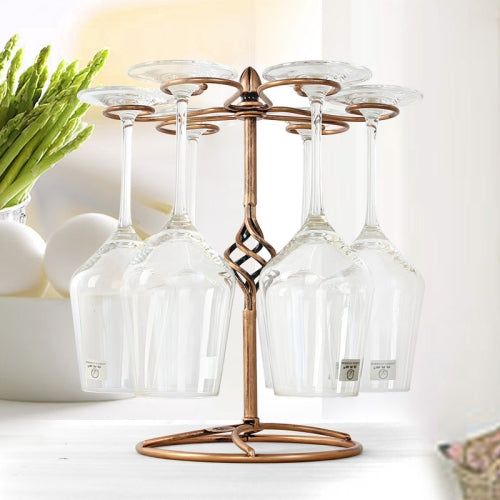 Creative Iron Three-dimensional Upside Down High Red Wine Cup Holder Home Kitchen Bar Wine Cabinet Hanging Cup Holder, Color:Ancient Copper Cup Holder