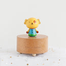 Wooden Music Box Music Boxmini Cute Pet Decoration Children Holiday Gifts(Blue Clothes Puppy )