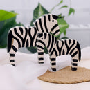 2 PCS/Set Wooden Painted Zebra Ornaments Creative Home Decorate