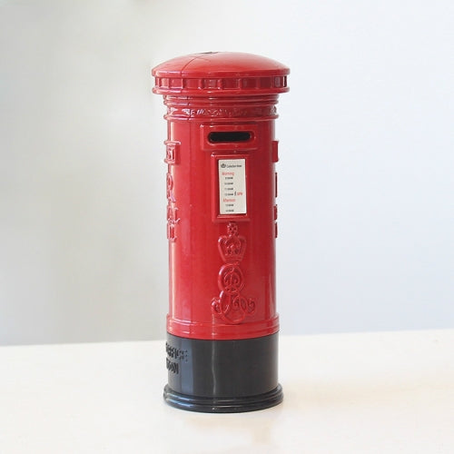 Retro Tin Alloy Telephone Booth Postbox Piggy Bank Decoration( Mailbox)