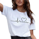 Rhythm Note Printed Short-sleeved T-shirt, Size:M(White)