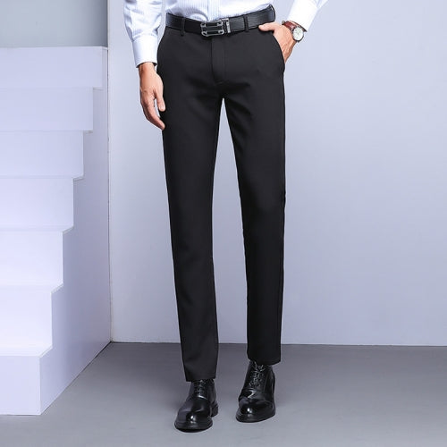 Spring Fall Straight Loose Black Business Casual Career is Sturdy Trousers, Size: 33(Black )